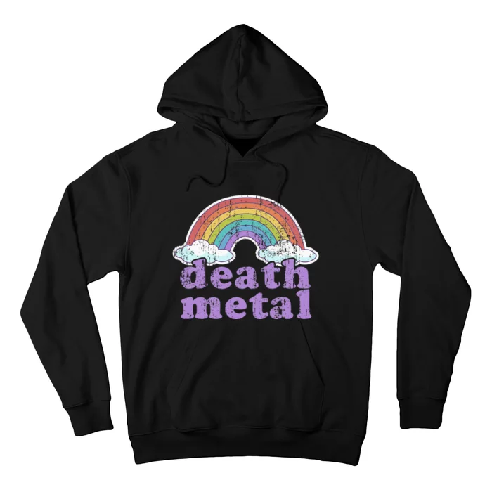 DEATH METAL Rainbow Funny Retro Vintage Love Music Metalhead Hoodie