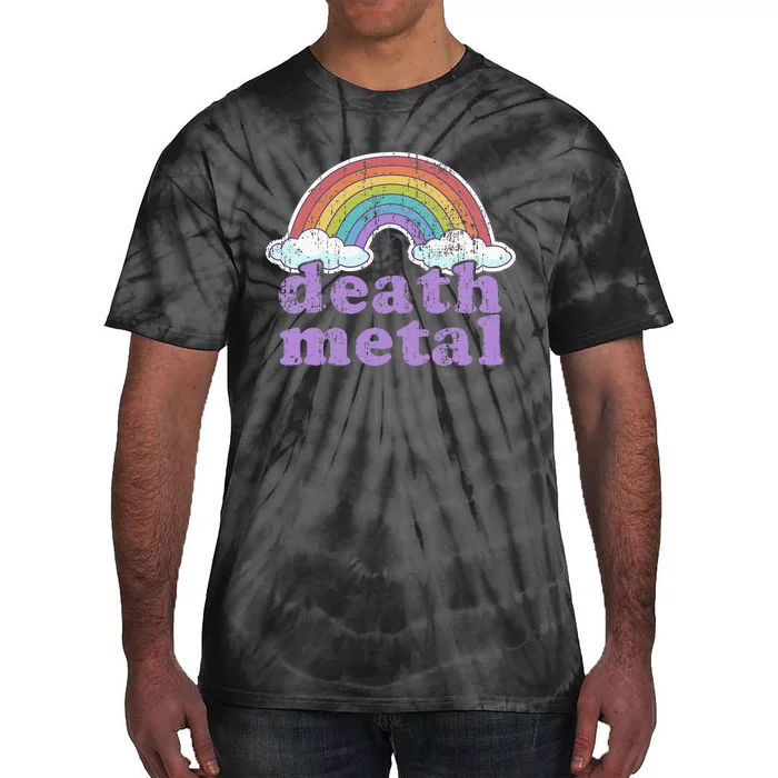 DEATH METAL Rainbow Funny Retro Vintage Love Music Metalhead Tie-Dye T-Shirt