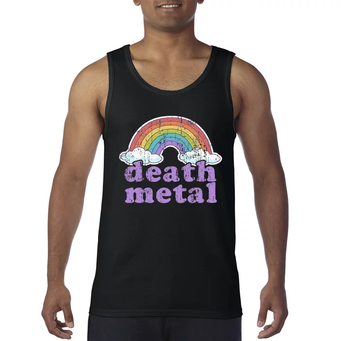 DEATH METAL Rainbow Funny Retro Vintage Love Music Metalhead Tank Top