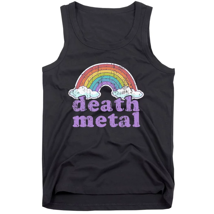 DEATH METAL Rainbow Funny Retro Vintage Love Music Metalhead Tank Top