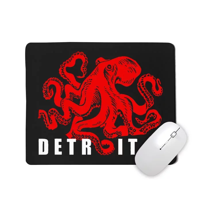 Detroit Michigan Souvenir Octopus Kraken Detroit Mousepad