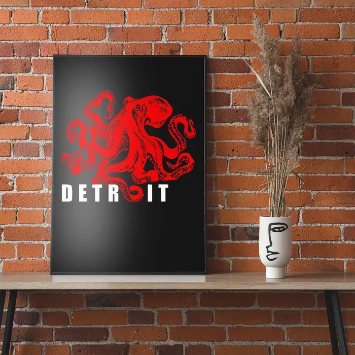 Detroit Michigan Souvenir Octopus Kraken Detroit Poster