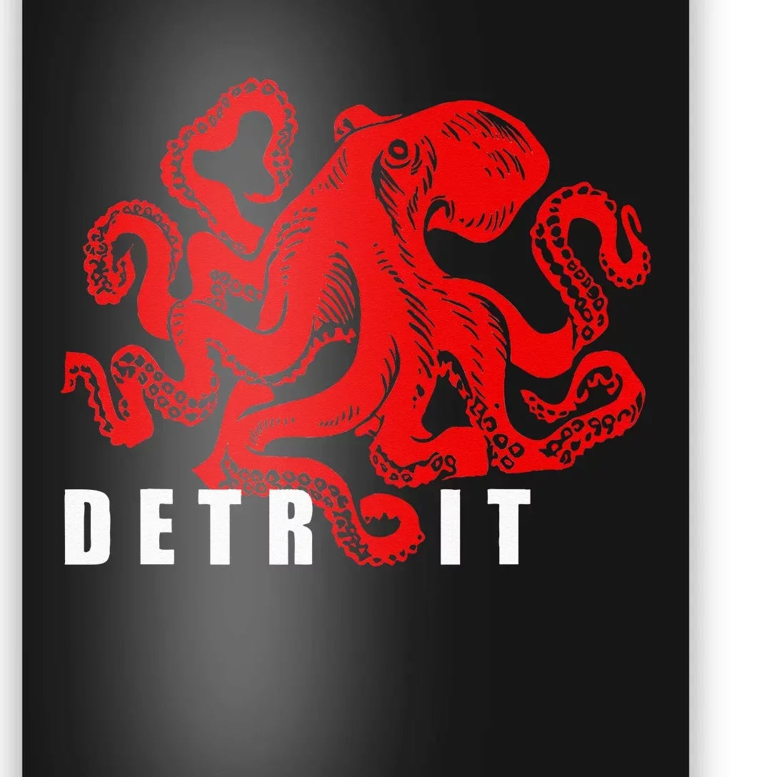 Detroit Michigan Souvenir Octopus Kraken Detroit Poster