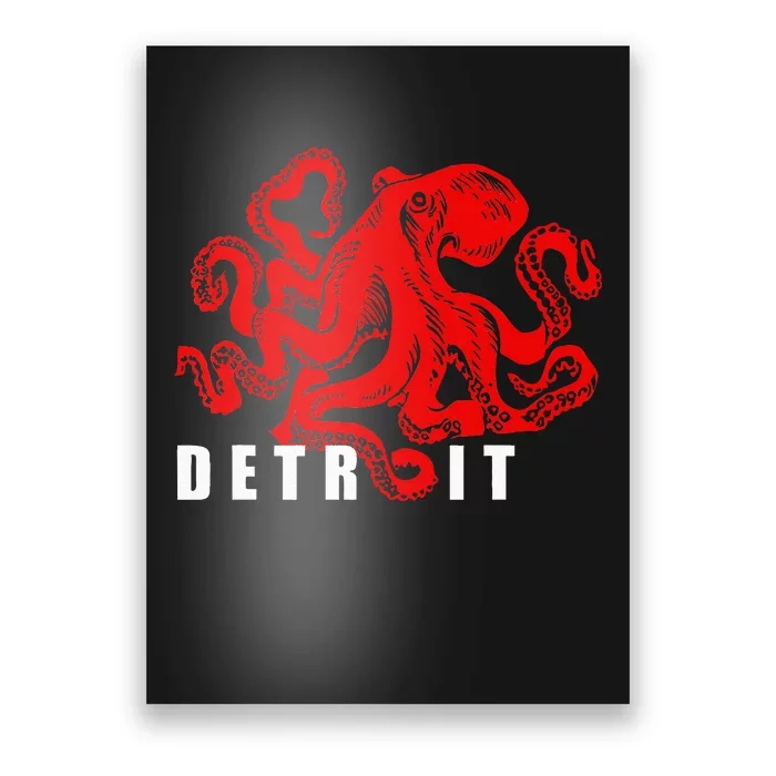 Detroit Michigan Souvenir Octopus Kraken Detroit Poster