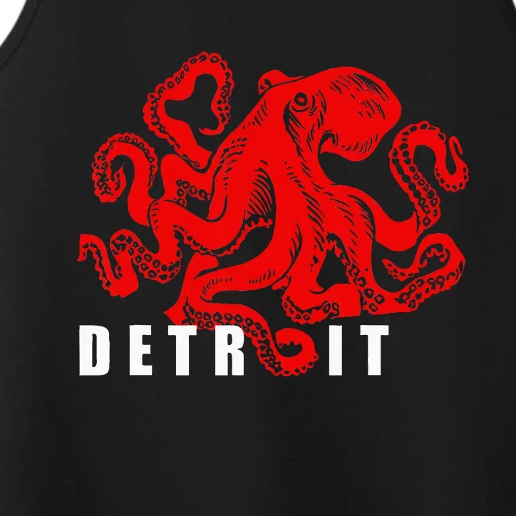 Detroit Michigan Souvenir Octopus Kraken Detroit Performance Tank