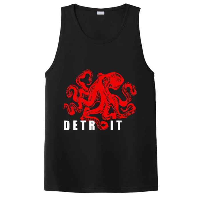 Detroit Michigan Souvenir Octopus Kraken Detroit Performance Tank