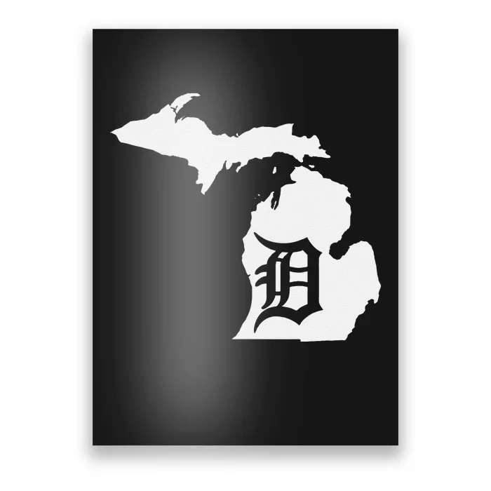 Detroit Michigan State Map Silhouette D United States Poster