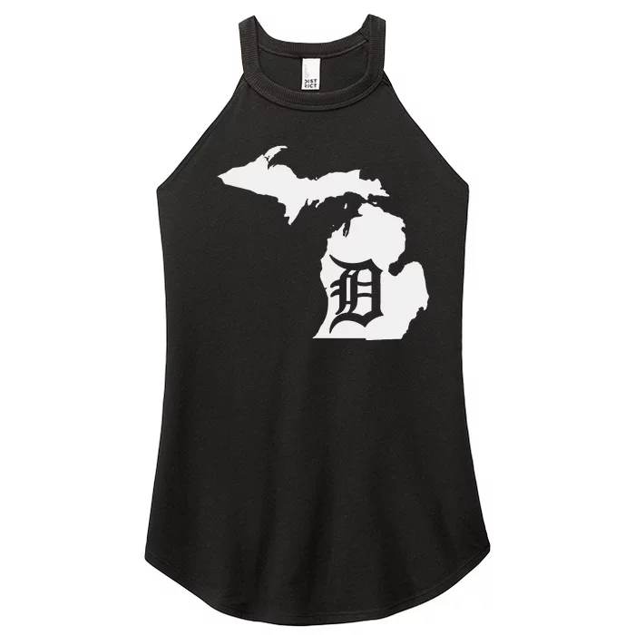 Detroit Michigan State Map Silhouette D United States Women’s Perfect Tri Rocker Tank