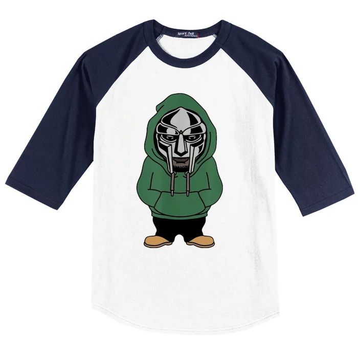 Doom Mask Super Villain All Caps Rap Baseball Sleeve Shirt