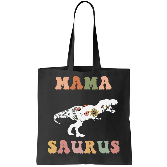 Dinosaur Mama Saurus Family Matching Flower Tote Bag