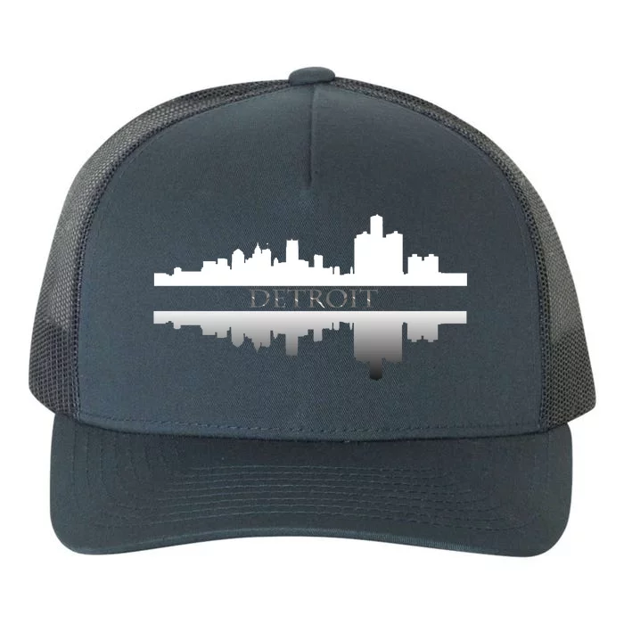 Detroit Mirrored Skyline Yupoong Adult 5-Panel Trucker Hat