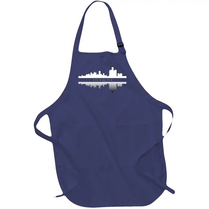 Detroit Mirrored Skyline Full-Length Apron With Pocket