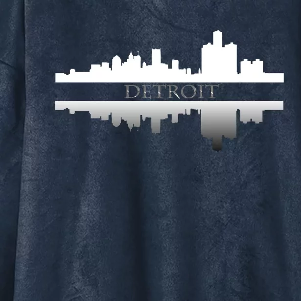 Detroit Mirrored Skyline Hooded Wearable Blanket