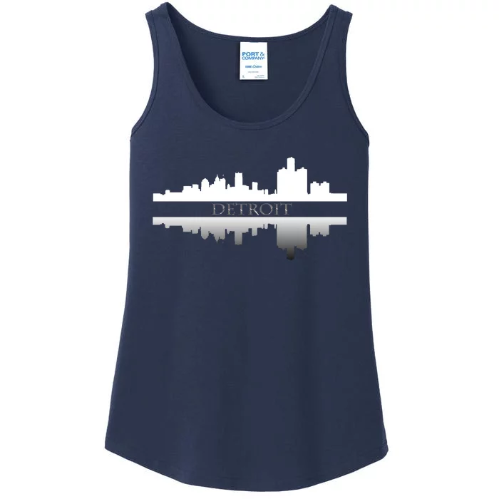 Detroit Mirrored Skyline Ladies Essential Tank