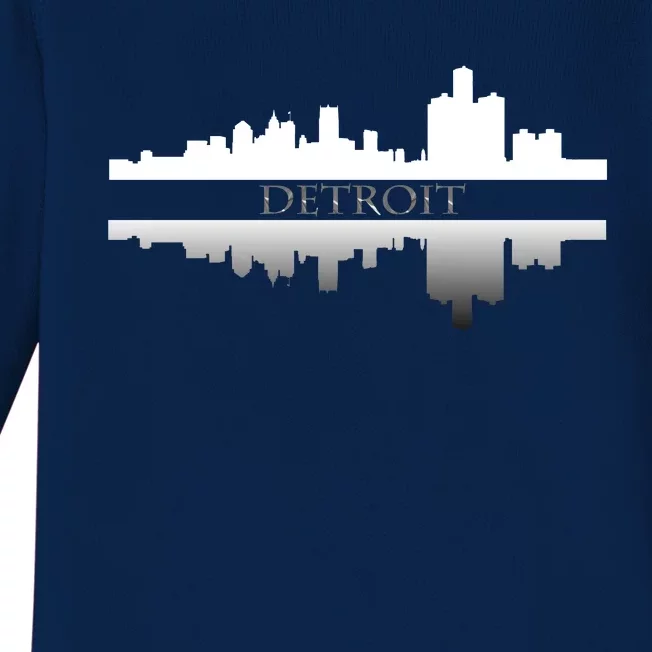 Detroit Mirrored Skyline Baby Long Sleeve Bodysuit