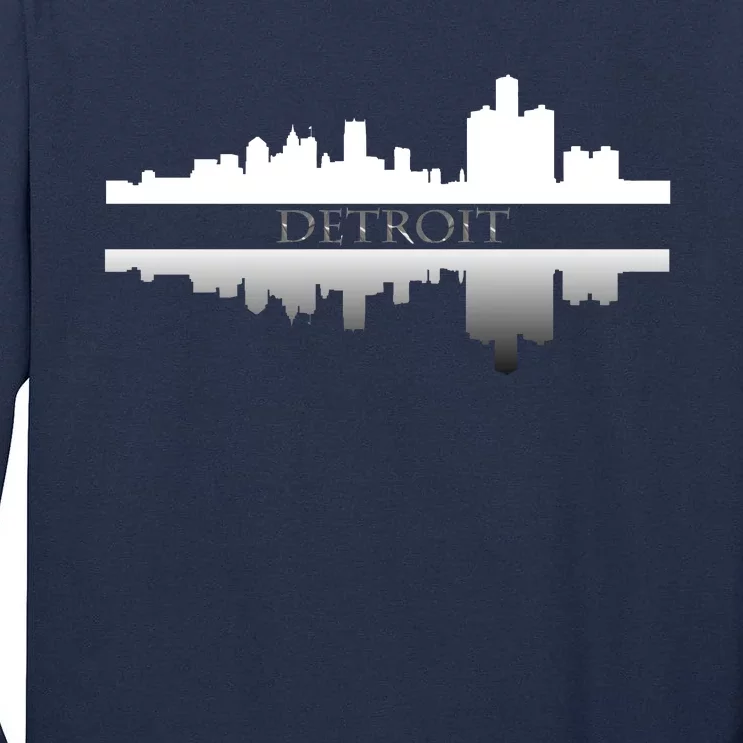 Detroit Mirrored Skyline Tall Long Sleeve T-Shirt