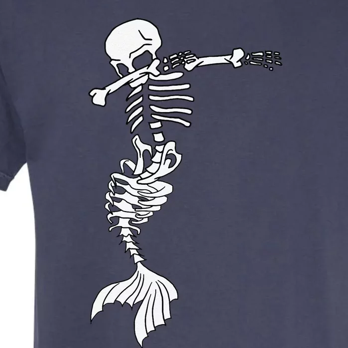 Dabbing Mermaid Skeleton Halloween Creepy Dab Spooky Garment-Dyed Heavyweight T-Shirt