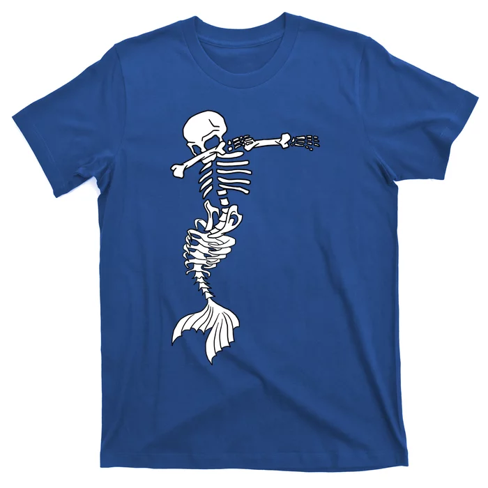 Dabbing Mermaid Skeleton Halloween Creepy Dab Dance Humor Gift T-Shirt