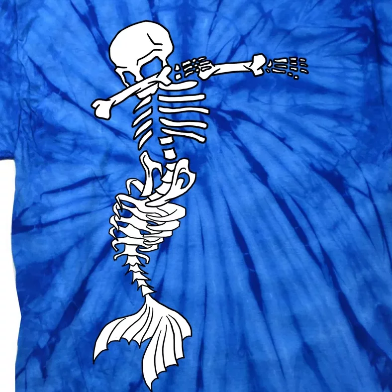 Dabbing Mermaid Skeleton Halloween Creepy Dab Dance Humor Gift Tie-Dye T-Shirt