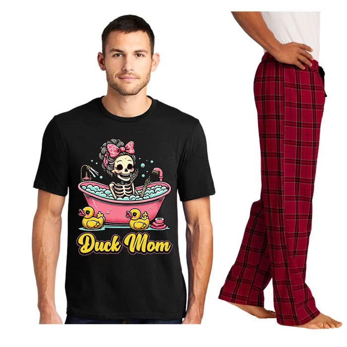 Duck Mom Skeleton Funny Bath Time Halloween Pajama Set