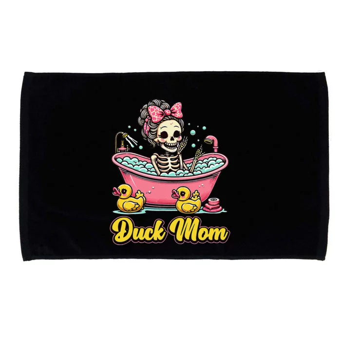 Duck Mom Skeleton Funny Bath Time Halloween Microfiber Hand Towel