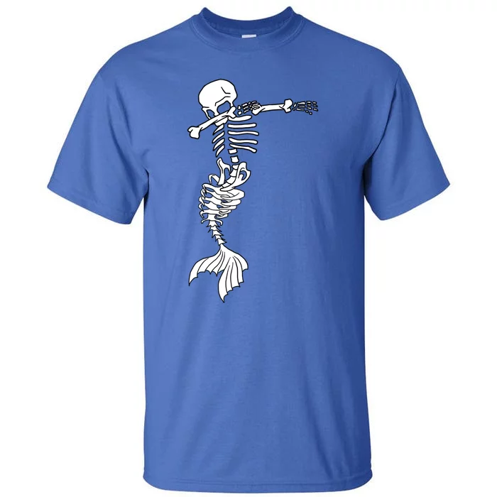 Dabbing Mermaid Skeleton Halloween Creepy Dab Dance Humor Funny Gift Tall T-Shirt