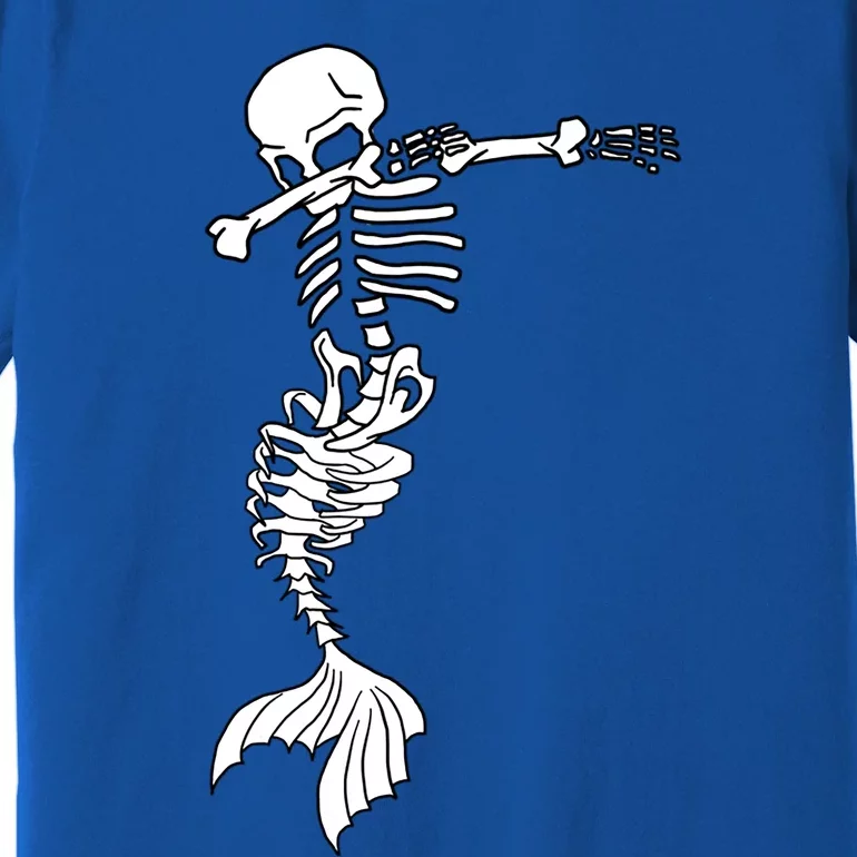 Dabbing Mermaid Skeleton Halloween Creepy Dab Dance Humor Funny Gift Premium T-Shirt