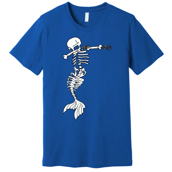 Dabbing Mermaid Skeleton Halloween Creepy Dab Dance Humor Funny Gift Premium T-Shirt