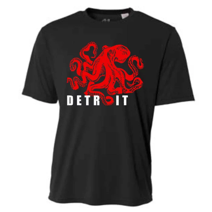 Detroit Michigan Souvenir Octopus Kraken Detroit Cooling Performance Crew T-Shirt