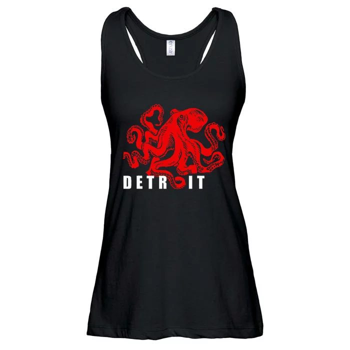 Detroit Michigan Souvenir Octopus Kraken Detroit Ladies Essential Flowy Tank