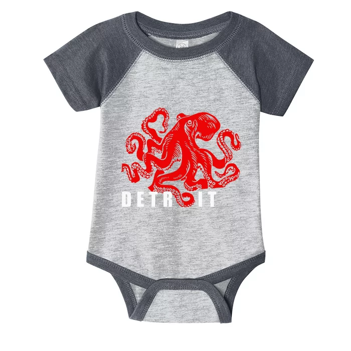 Detroit Michigan Souvenir Octopus Kraken Detroit Infant Baby Jersey Bodysuit