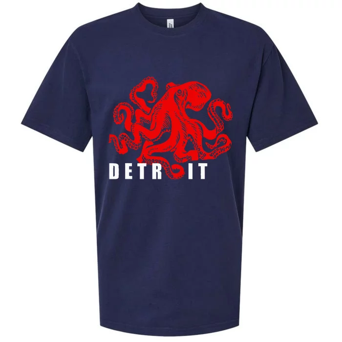 Detroit Michigan Souvenir Octopus Kraken Detroit Sueded Cloud Jersey T-Shirt