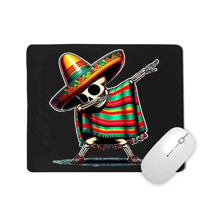 Dabbing Mexican Skeleton Poncho Cinco De Mayo LetS Fiesta Mousepad