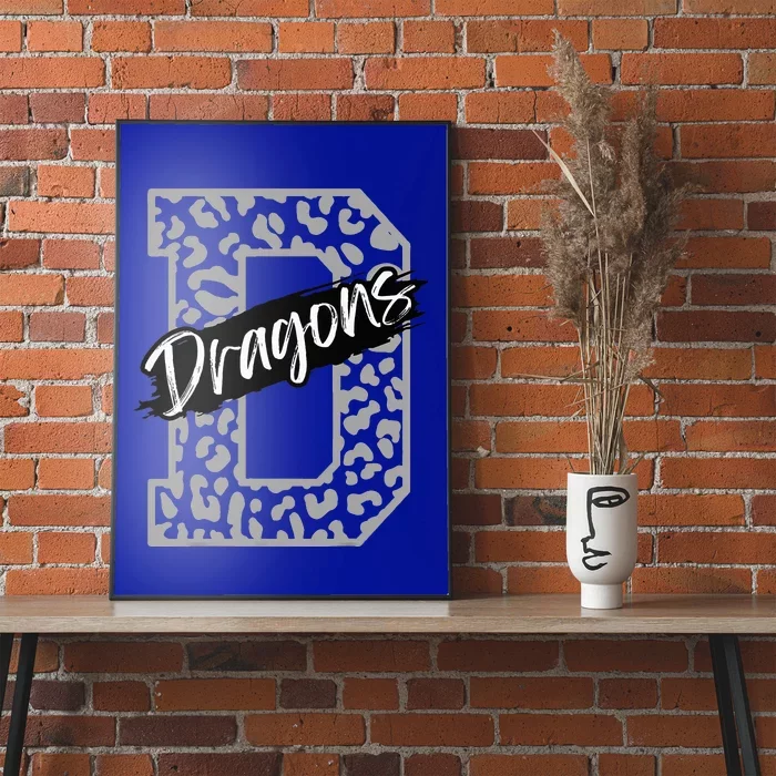 Dragons Mascot School Sports Spirit Games Day Sport Fan Team Poster