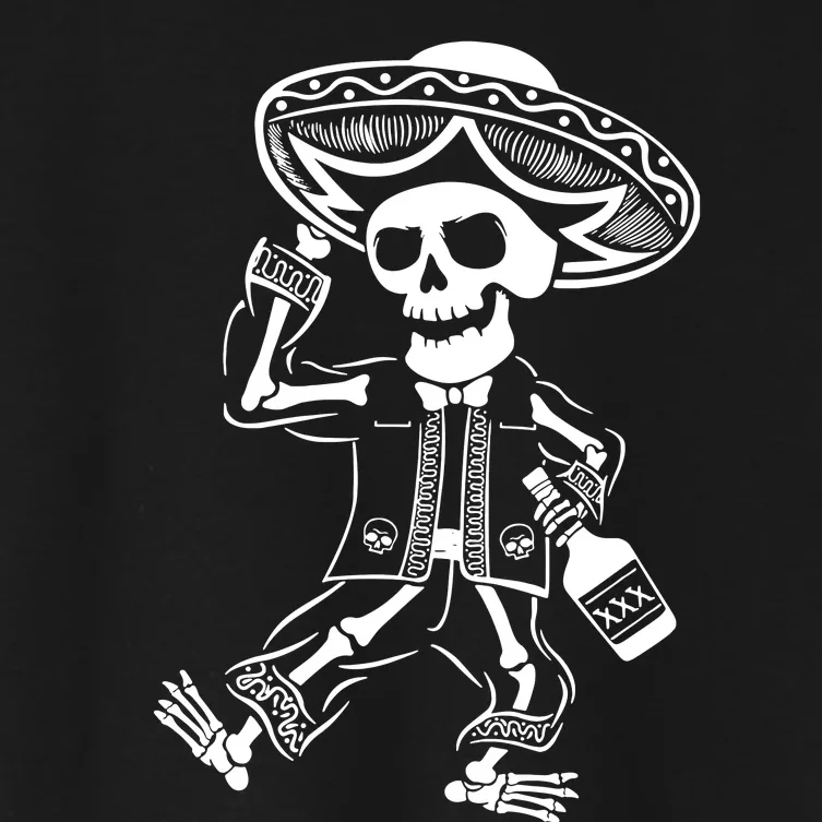 Drunk Mariachi Skeleton Women's Crop Top Tee