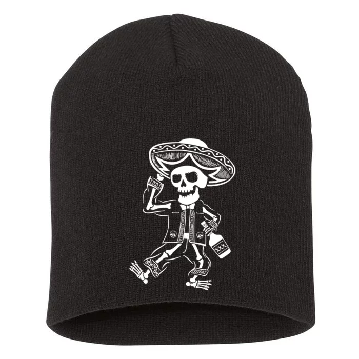 Drunk Mariachi Skeleton Short Acrylic Beanie