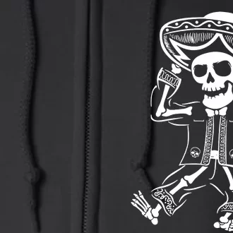 Drunk Mariachi Skeleton Full Zip Hoodie