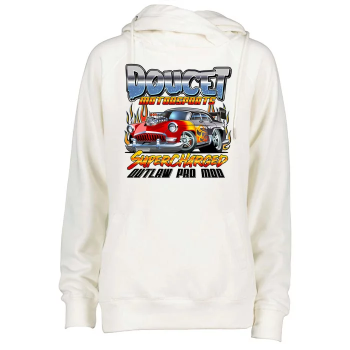 Doucet Motorsport Supercharged Outlaw Pro Mod Womens Funnel Neck Pullover Hood