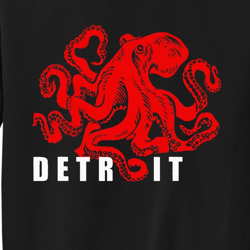 Detroit Michigan Souvenir Octopus Kraken Tall Sweatshirt