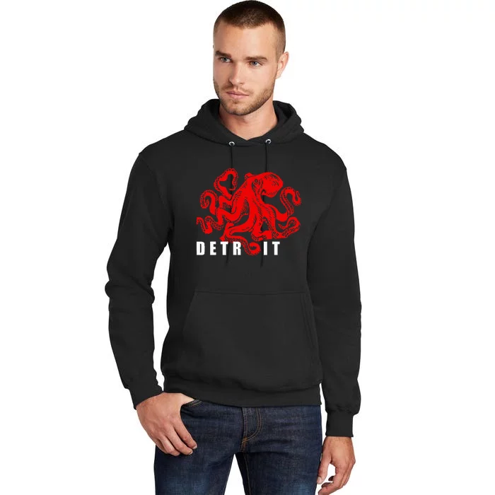 Detroit Michigan Souvenir Octopus Kraken Tall Hoodie