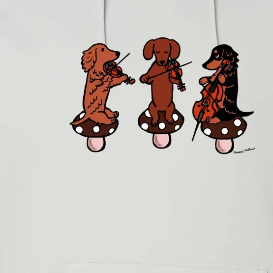 Dachshund Musicians String Trio Performance Fleece Hoodie