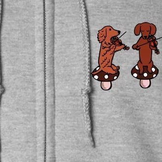 Dachshund Musicians String Trio Full Zip Hoodie