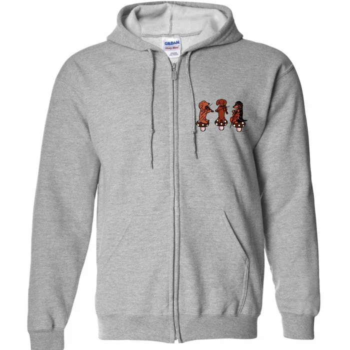 Dachshund Musicians String Trio Full Zip Hoodie