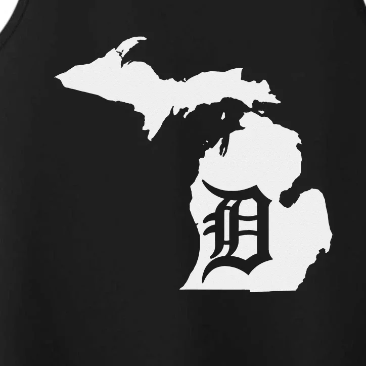 Detroit Michigan State Map silhouette D United states Performance Tank