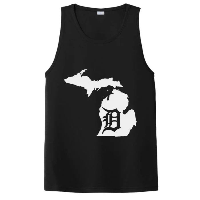 Detroit Michigan State Map silhouette D United states Performance Tank