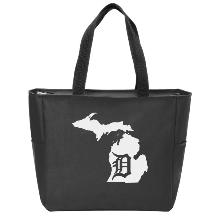 Detroit Michigan State Map silhouette D United states Zip Tote Bag