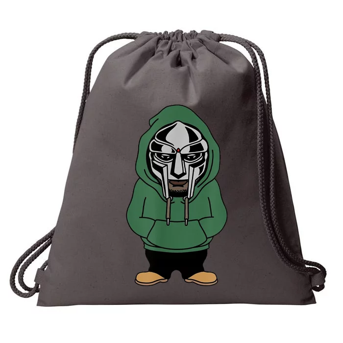 Doom Mask Super Villain All Caps Rap Drawstring Bag