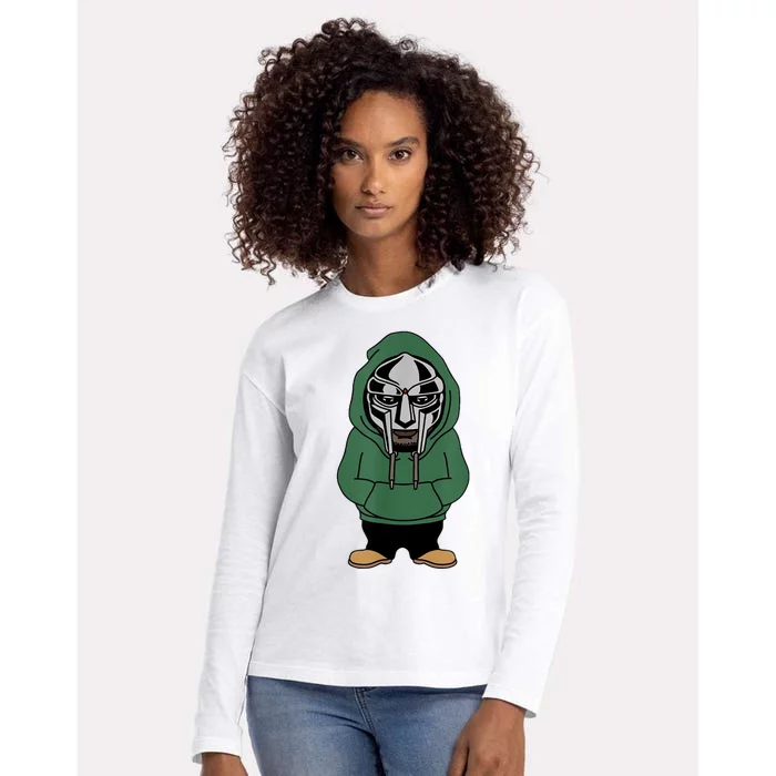 Doom Mask Super Villain All Caps Rap Womens Cotton Relaxed Long Sleeve T-Shirt