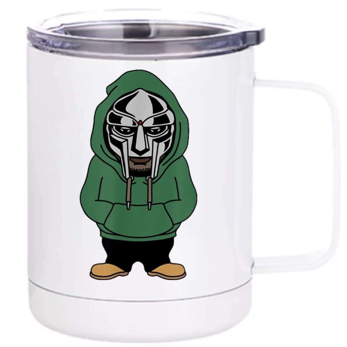 Doom Mask Super Villain All Caps Rap Front & Back 12oz Stainless Steel Tumbler Cup