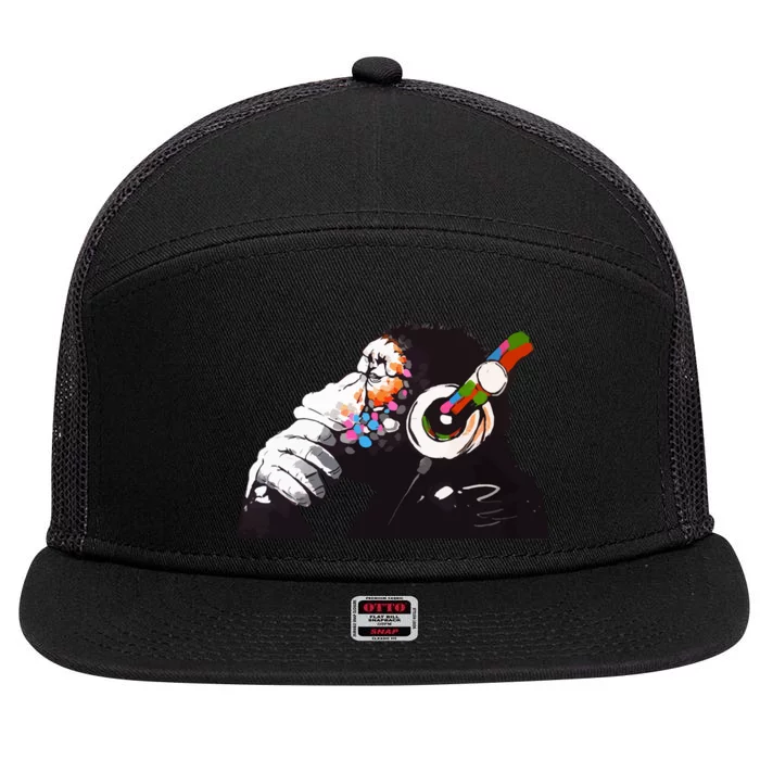 Dj Monkey Thinker 7 Panel Mesh Trucker Snapback Hat